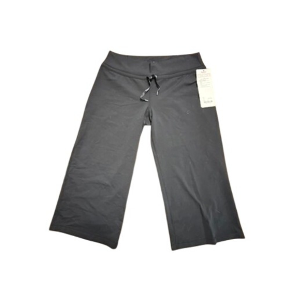 NWT Lululemon Extend Crop II Black Relaxed Fit Yoga Pants Sz 12